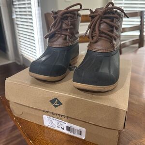 Sperry Tan/Brown Rain Boots